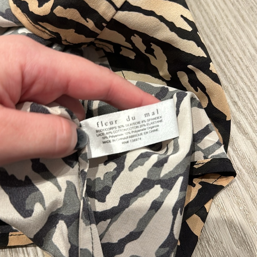 Fleur Du Mal Lace Trimmed Tiger Print Camisole - Picture 8 of 8